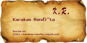 Karakas Renáta névjegykártya